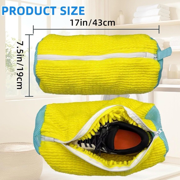 Yellow and Blue Shoe Laundry Bag - Picture 2 of 6